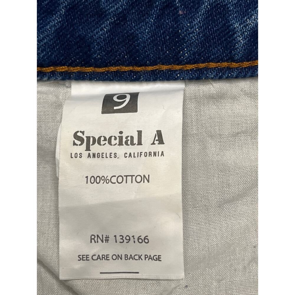 Special A Distressed Medium Wash Straight Mid rise Blue Jeans, Size 9 - Picture 11 of 14
